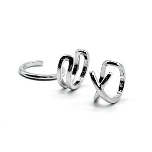 925 Sterling Silver Jacket Earrings Ear Cuffs Piercing Clip On Earrings